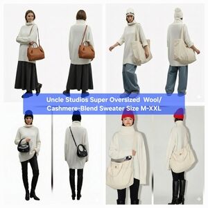 Uncle Studios Super Oversized  Wool/Cashmere-Blend Sweater Size M-XXL